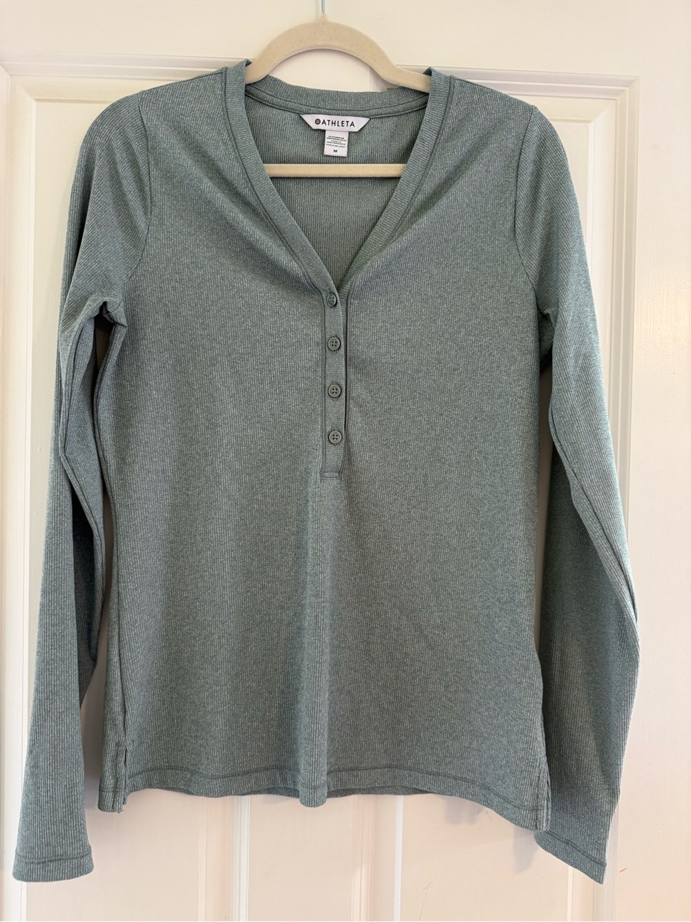 Athleta Long-Sleeve Henley Top in Sage